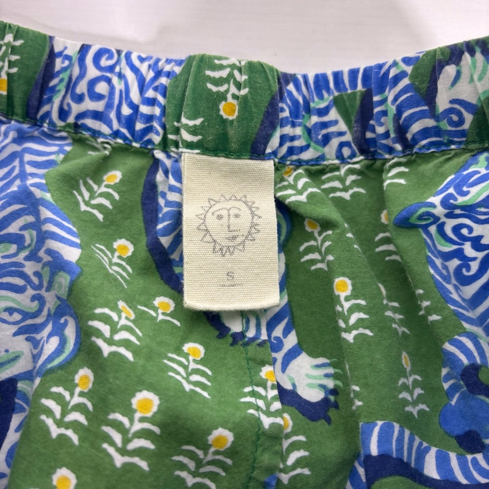 Print Fresh Green and Blue Tiger-Print Cotton Pajama Set - Picture 8 of 16